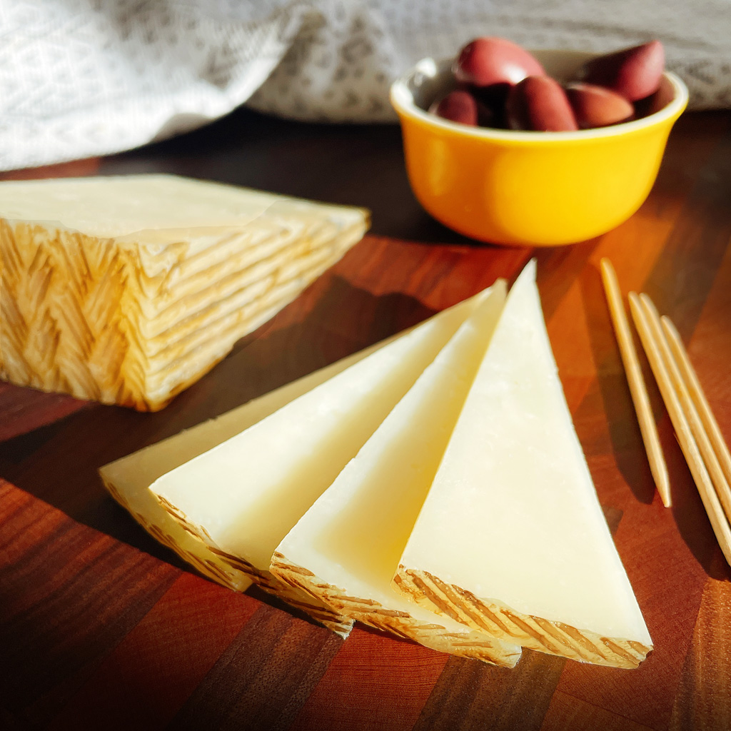 Slices of Manchego cheese